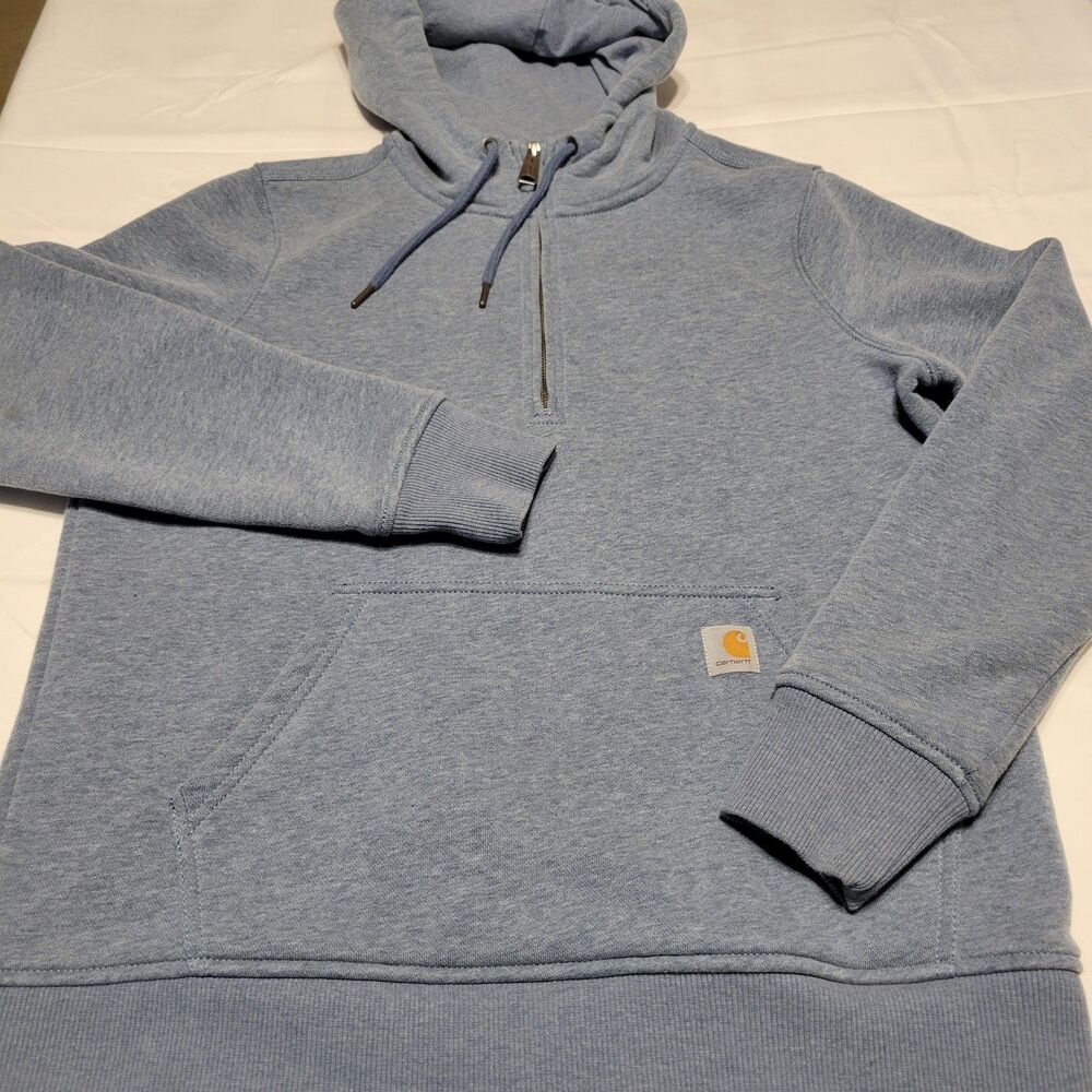 Carhartt Men's Gray Hoodie Sweatshirt Pullover Size M 8-10 with Drawstring Hood